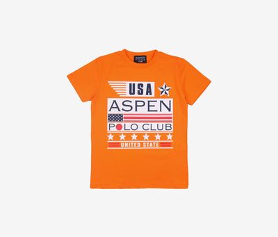 Kids Boys Graphic Print USA T-Shirt Orange Kids Boys Graphic Print USA T-Shirt Orange