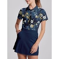 Women's Golf Polo Shirt Violet Blue Short Sleeve Sun Protection Top Ladies Golf Attire Clothes Outfits Wear Apparel miniinthebox