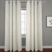 Embroidered 2-Piece Sheer Curtain Set with Eyelets - 140x260 cms