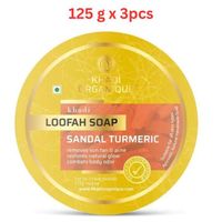 Khadi Organique Sandal Turmeric Loofah Soap 125G (Pack Of 3)