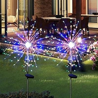 1 Set, Solar Powered Fireworks Lights Are Used to Illuminate Your Garden and Lawn, Outdoor Garden Decoration Solar Light for Garden Patio Courtyard Lawn, Decorative Lawn Lights, Waterproof Solar Garde Lightinthebox