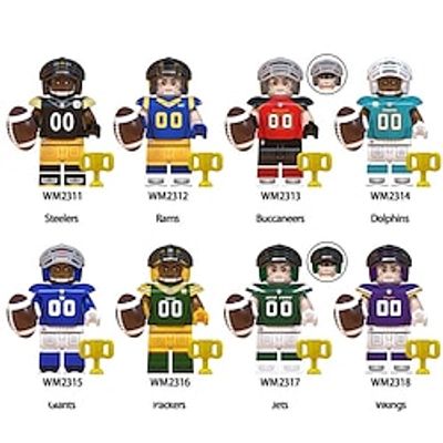 8 Pcs Rugby Series New York Giants Los Angeles Rams Assembled Building Block Figurine Toys Lightinthebox