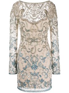 Just Cavalli sequin embroidered fitted dress - NEUTRALS