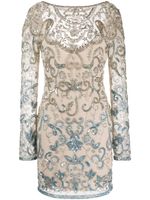 Just Cavalli sequin embroidered fitted dress - NEUTRALS