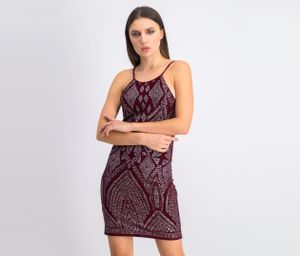 Womens Glittery Dress  Maroon