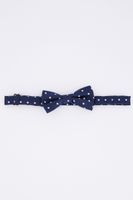 Kids Boy Polka Dot Bow Tie  Navy - thumbnail