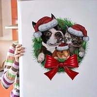 Christmas Cute Dog Toilet Stickers, Self-adhesive Wall Stickers, Bathtub Surface Decals, Bathroom Decoration Decals, Toilet Cover Sticker miniinthebox - thumbnail