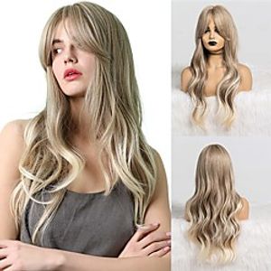 Long Curly Wigs for WomenHAIRCUBE Grey Wigs Natural Looking Wigs for White Women Synthetic Wigs (24 Inch Gray mixed Brown) miniinthebox