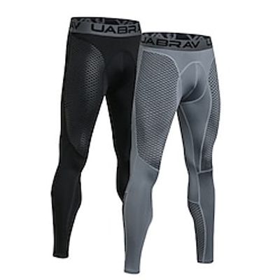 Men's Athletic Pants Active Pants Compression Pants Running Pants Outdoor Daily Quick Dry Moisture Wicking High Stretch Elastic Waist Color Block Full Length Fashion Casual Activewear Black Grey Lightinthebox