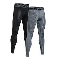 Men's Athletic Pants Active Pants Compression Pants Running Pants Outdoor Daily Quick Dry Moisture Wicking High Stretch Elastic Waist Color Block Full Length Fashion Casual Activewear Black Grey Lightinthebox - thumbnail