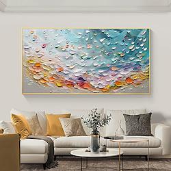 Handmade sea wave Oil Painting Hand Painted pattle knife painting Horizontal Abstract Landscape Contemporary art seascape painting Modern Rolled Canvas (No Frame) Lightinthebox