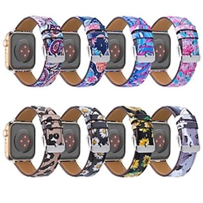 1pc Smart Watch Band Compatible with Apple iWatch 38/40/41mm 42/44/45mm PU Leather Waterproof Adjustable Breathable Leather Loop for iWatch Smartwatch Strap Wristband for Series 7 / SE / 6/5/4/3/2/1 miniinthebox