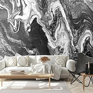 Art Deco 3D  Murals Black And White Marbling Hotel Home Decoration Comtemporary Classic Wall Covering Canvas Material Self adhesive Wallpaper Mural Wall Cloth Room Wallcovering miniinthebox