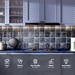 24pcs Peel And Stick Self-Adhesive Waterproof Removable Wall Stickers Bathroom Toilet Wall Stickers Oil-Proof And Waterproof Wall Stickers Kitchen Wallpaper Room Decoration Home Decoration Lightinthebox