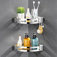 Bathroom Triangle Shelf Aluminum Material New Design Corner Shelf Wall Mounted Free Punched 1pc miniinthebox - thumbnail