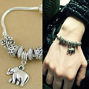Women's Bead Bracelet Friendship Bracelet Vintage Bracelet Retro Elephant Fashion Birthday Rustic / Lodge Unique Design Ethnic Fashion Vintage Copper Bracelet Jewelry Silver For Party Evening Sport miniinthebox