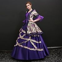 Marie Antoinette Dress Cosplay Costume Masquerade Ball Gown Adults' Women's Plus Size Victorian Medieval Renaissance 18th Century Christmas Halloween Carnival Festival / Holiday Satin Purple Women's miniinthebox - thumbnail