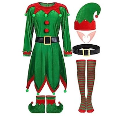 Elf Fancy Christmas Dress Santa Suits Cosplay Costumes Men's Women's Boys Girls' Christmas Christmas New Year Christmas Eve Kid's Adults' Christmas New Year Eve Polyester Costume miniinthebox