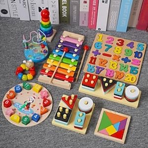 Wooden Montessori Toys, Eight-Tone Hand-Knocking Piano Infant Early Education Musical Instrument Music Enlightenment Hand-Brain Coordination Interaction Wooden Toy Lightinthebox