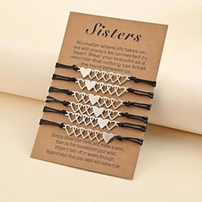 Stainless Steel Six Hearts Good Sister Friendship Bracelets For Bff Bestie Sister Gift Lightinthebox