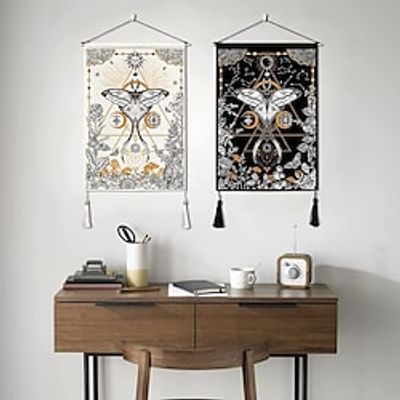 Pack of 2 Butterfly Woven Bohemian Wall Tapestry Moth Art Decor Wall Hanging Home Bedroom Living Room Decoration Nordic Cotton Linen Tassel 14x 20 Lightinthebox