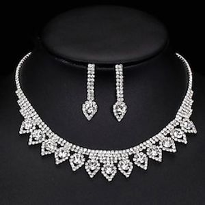Bridal Jewelry Sets 2pcs Rhinestone 1 Necklace Earrings Women's Personalized Stylish Artistic Classic Precious irregular Jewelry Set For Carnival Christmas Street Lightinthebox