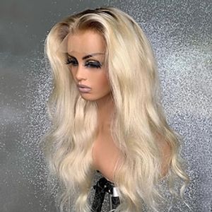 Unprocessed Virgin Hair 13x4 Lace Front Wig Free Part Brazilian Hair Body Wave Blonde Wig 130% 150% Density with Baby Hair Ombre Hair Glueless Pre-Plucked For Women wigs for black women Long Human Lightinthebox