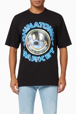 Smiley Vapor Wave T-shirt in Cotton Jersey Smiley Vapor Wave T-shirt in Cotton Jersey