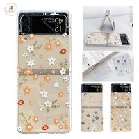 Phone Case For Samsung Galaxy Flip Z Flip 4 Z Flip 3 Portable Flip Dustproof Flower PC Lightinthebox - thumbnail