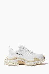 Triple S Sneakers in Leather & Mesh