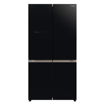 Hitachi 720L Gross,Net 569L,Side by Side 4 Door Premium Refrigerator, French Door Fridge, Automatic Ice Maker-Quick Freezing Glass Black-RWB720VUK04GBK
