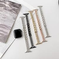 Sport Band Compatible with Apple Watch band 38mm 40mm 41mm 42mm 44mm 45mm 49mm Bling Diamond Metal Clasp Luxury Titanium Alloy Rhinestone Strap Replacement Wristband for iwatch Ultra 2 Series 9 8 7 Lightinthebox