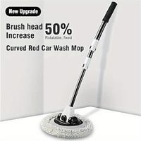 The Ultimate Car Wash Brush with Extended Handle - 15 Degree Curved Pole Design, Adjustable Length Superfine Microfiber Brush Head, Ideal for Cars, RVs, Trucks, Pickups - Wash Kit Included (Black/White) Lightinthebox