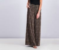 Mens Printed Wide Leg Pants  Taupe/Black - thumbnail