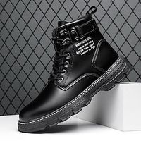 Men's Boots Formal Shoes Dress Shoes Walking Casual Daily Leather Comfortable Booties / Ankle Boots Loafer Black Spring Fall miniinthebox