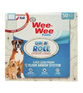 Four Paws Wee-Wee Pad Roll Paisley 50 Count - Pop Up Dispenser 22 And X 23