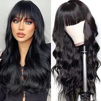 Body Wave Wigs with Bangs Human Hair Wigs for Women None Lace Front Wigs Brazilian Virgin Hair Glueless Machine Made Wig Human Hair Wigs with Bangs Natural Color Lightinthebox