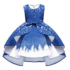Santa Claus Christmas Dress Women's Kid's Leisure Party Christmas Polyester Dress miniinthebox