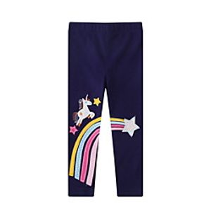 Kids Girls' Leggings Purple Unicorn Rainbow Animal Print Basic 3-8 Years Lightinthebox