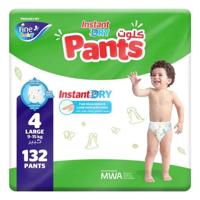 Fine Baby Instant Dry Pants Size 4 Large 9-15Kg (Pack of 132)