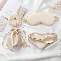 Luxury Satin Eye Mask Set for Hair and Skin, Include 1 Hair Scrunchies, 1 Eye Mask, 1 Hair Scarves, 1 Storage Bag -Luxury Sleep Set Gift Lightinthebox - thumbnail