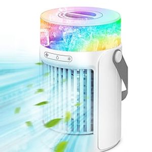 Portable Air Conditioners Fan Evaporative Mini Air Cooler with 3 Speeds 7 Colors Misting Humidifier Personal Air Cooler Touch Screen Desktop Cooling Fan with Large Water Tank for Home Room Office miniinthebox