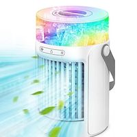 Portable Air Conditioners Fan Evaporative Mini Air Cooler with 3 Speeds 7 Colors Misting Humidifier Personal Air Cooler Touch Screen Desktop Cooling Fan with Large Water Tank for Home Room Office miniinthebox - thumbnail