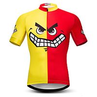21Grams Men's Short Sleeve Cycling Jersey Summer Spandex Polyester Red  Yellow Cartoon Bike Jersey Top Mountain Bike MTB Road Bike Cycling Quick Dry Moisture Wicking Breathable Sports Clothing Lightinthebox - thumbnail