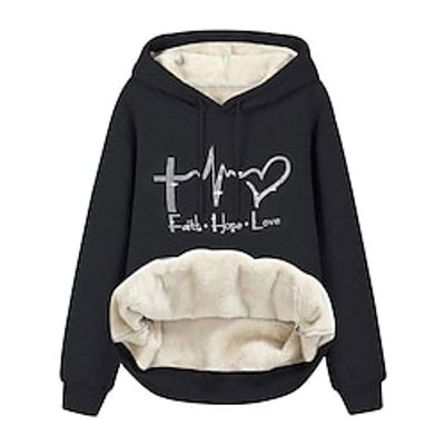 Women's Hoodie Sweatshirt Pullover Active Neon  Bright Drawstring Black Red Gray Letter Party Hoodie Long Sleeve Fleece Top Micro-elastic Fall  Winter Lightinthebox