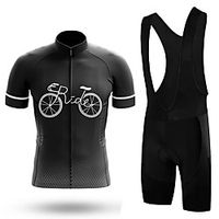 21Grams Men's Short Sleeve Cycling Jersey with Bib Shorts Summer Spandex Black Bike Quick Dry Moisture Wicking Sports Graphic Mountain Bike MTB Road Bike Cycling Clothing Apparel  Stretchy Lightinthebox - thumbnail
