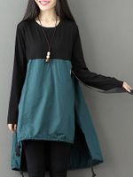 Patchwork Irregular Splited Women Dresses