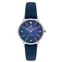 Beverly Hills Polo Club BP3392C.399 Women's Analog Display Watch & Leather Strap, Blue - BP3392C.399