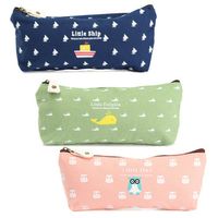 Canva Triangle Student Stationery Pencil Pen Case Cosmetic Makeup Bag Zipper Pouch Purse