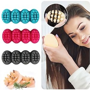 4 Cavities Silicone Massage Bar Soap Molds, 3D Hair Comb Ice Mold for Scalp Massager, Unique Hair Brush Silicone Soap Molds for DIY Hair Masks Salon Spa at Home miniinthebox